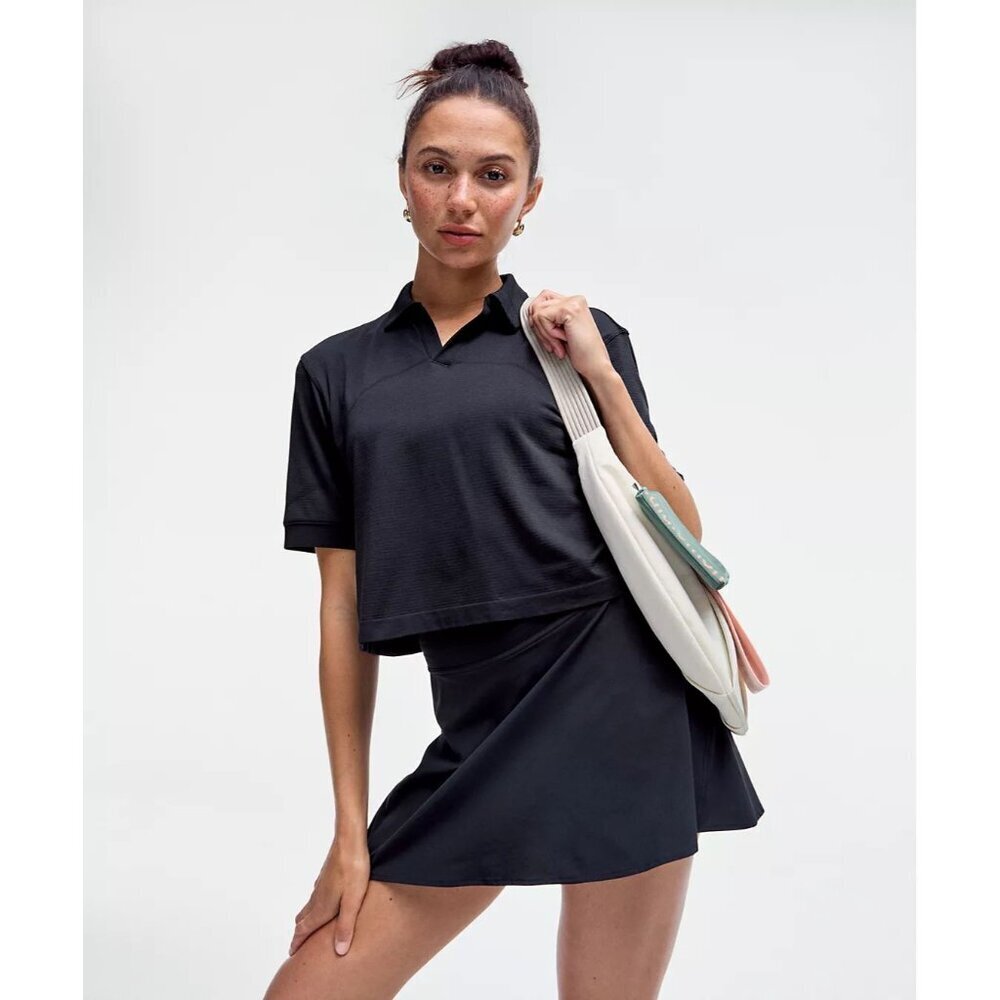 Lightweight High Rise Tennis Skirt - Black - Picture 1 of 6